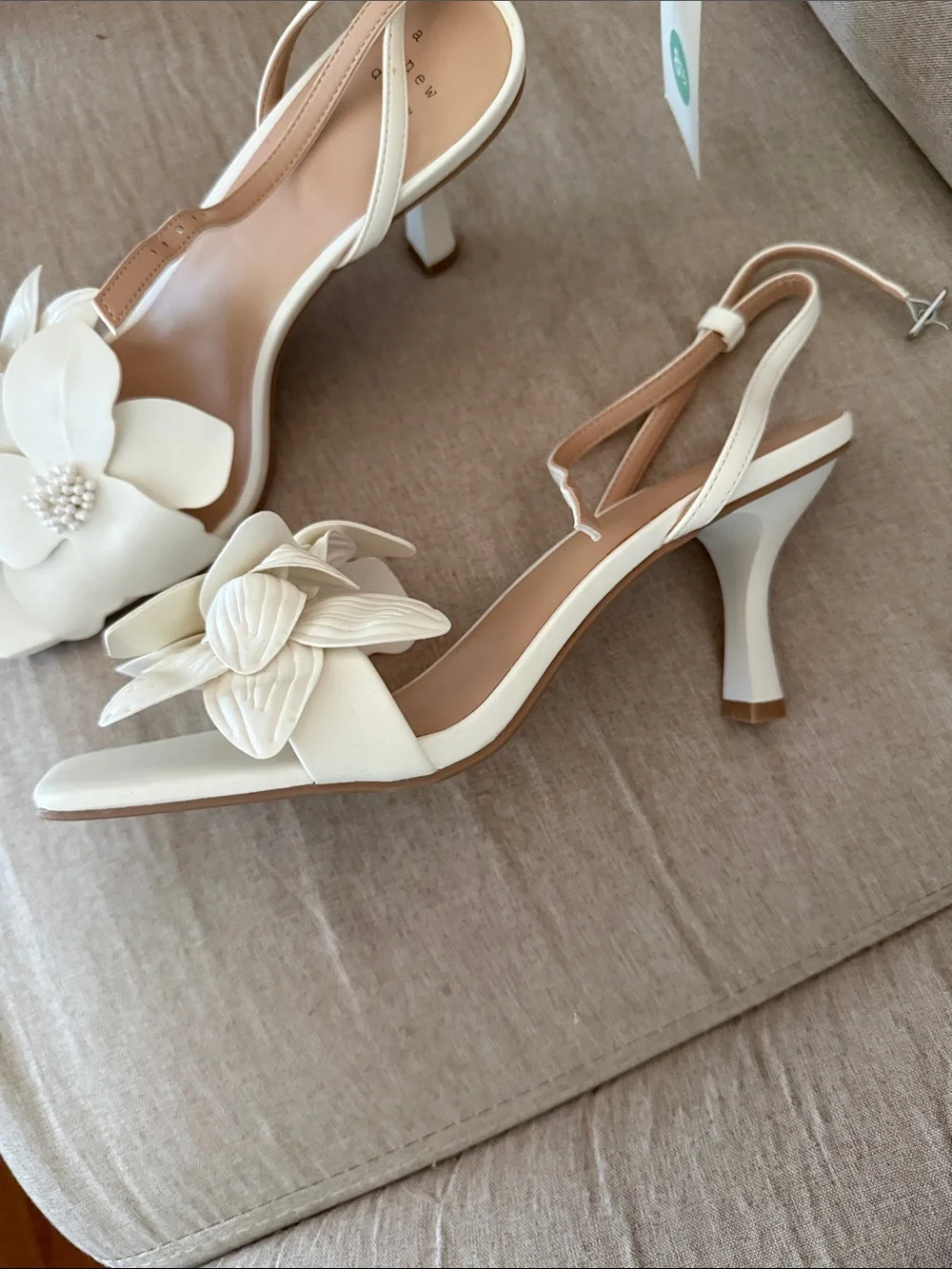NWT A New Day Women's White Antonette Heeled Sandals Size 8.5